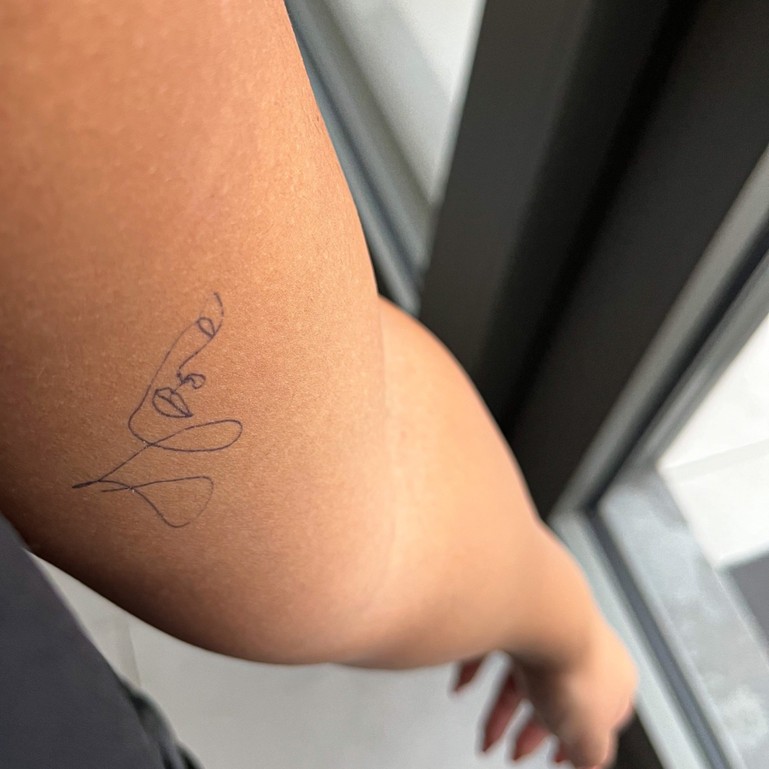 Temporary tattoo face fineline