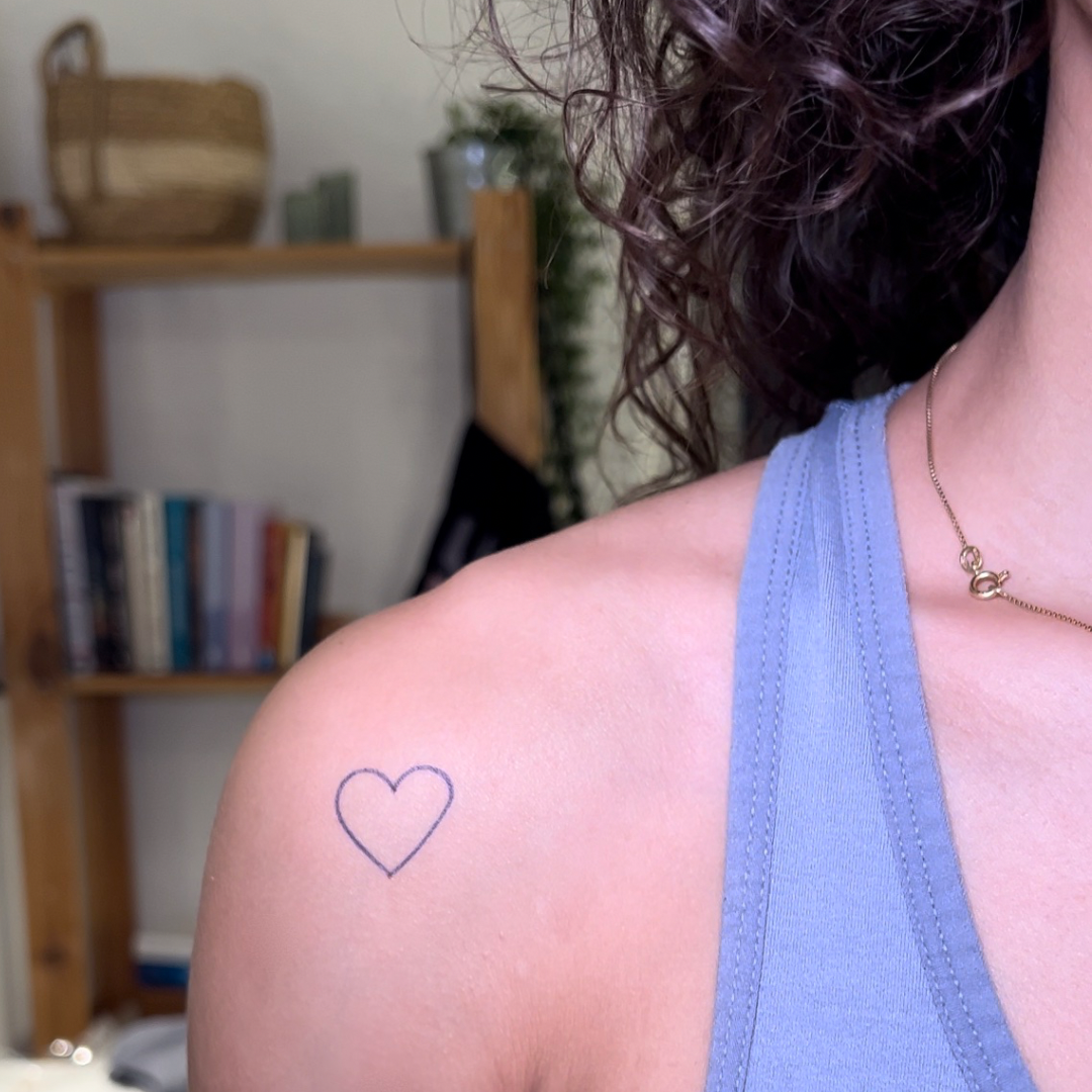 Temporary tattoo heart