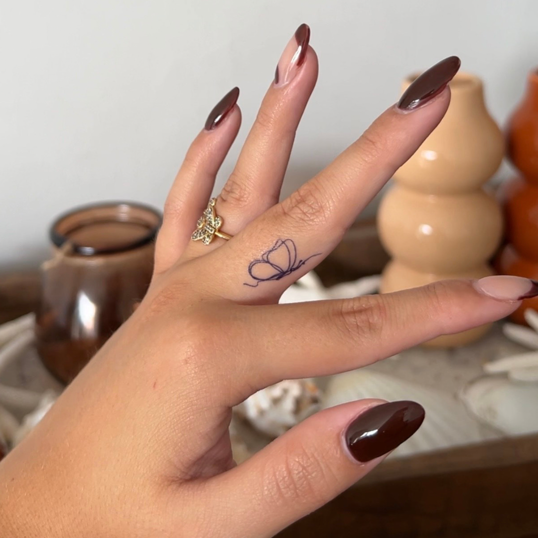 Temporary tattoo butterfly fineline