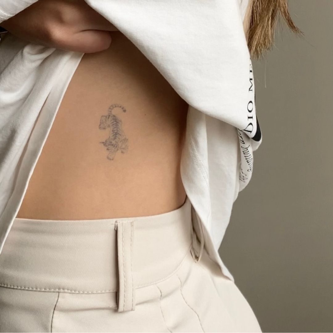Temporary tattoo tiger