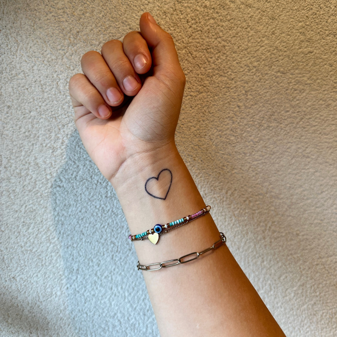 Temporary tattoo heart