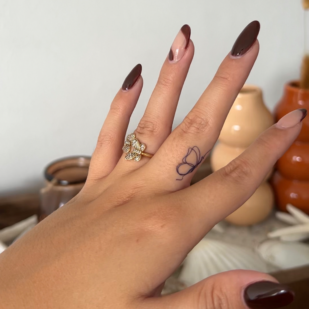 Temporary tattoo butterfly fineline