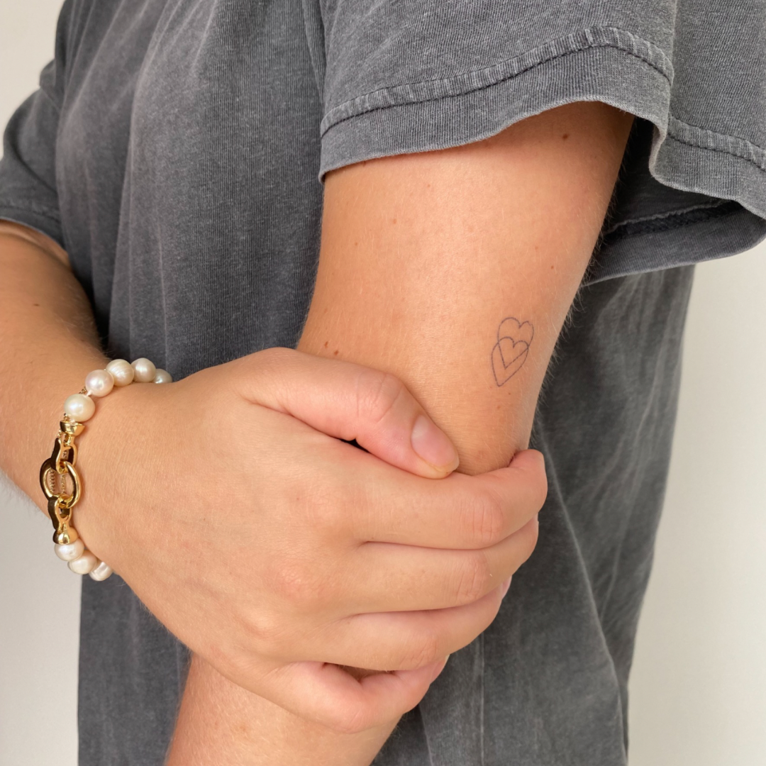 Temporary tattoo double heart