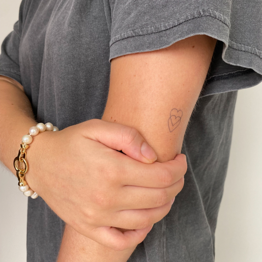 Temporary tattoo double heart