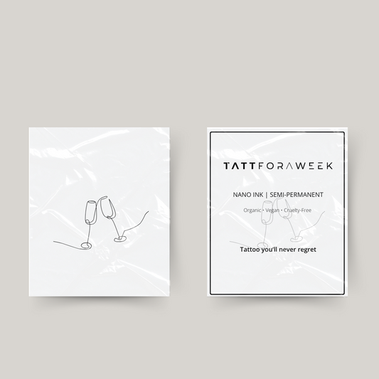 Temporary tattoo champagne glasses