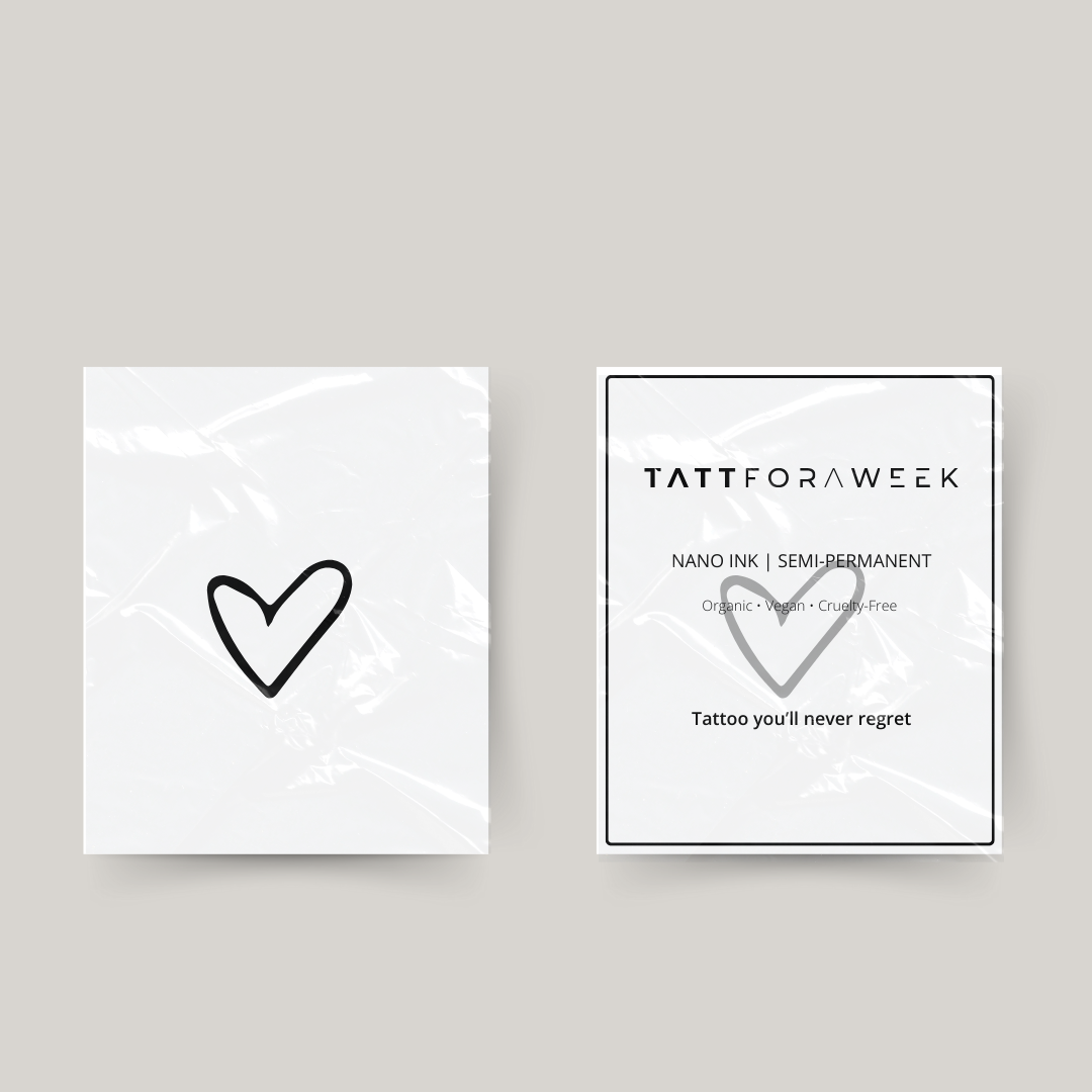 Temporary tattoo written heart