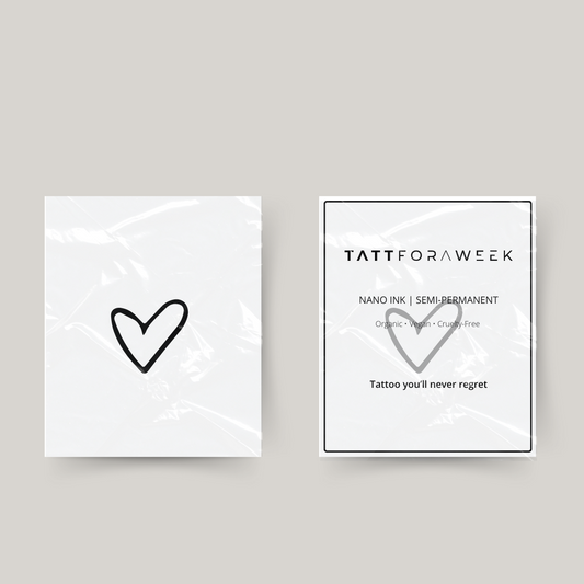 Temporary tattoo written heart