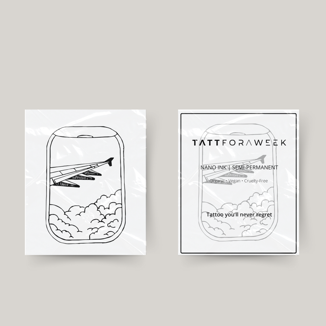 Temporary tattoo airplane window