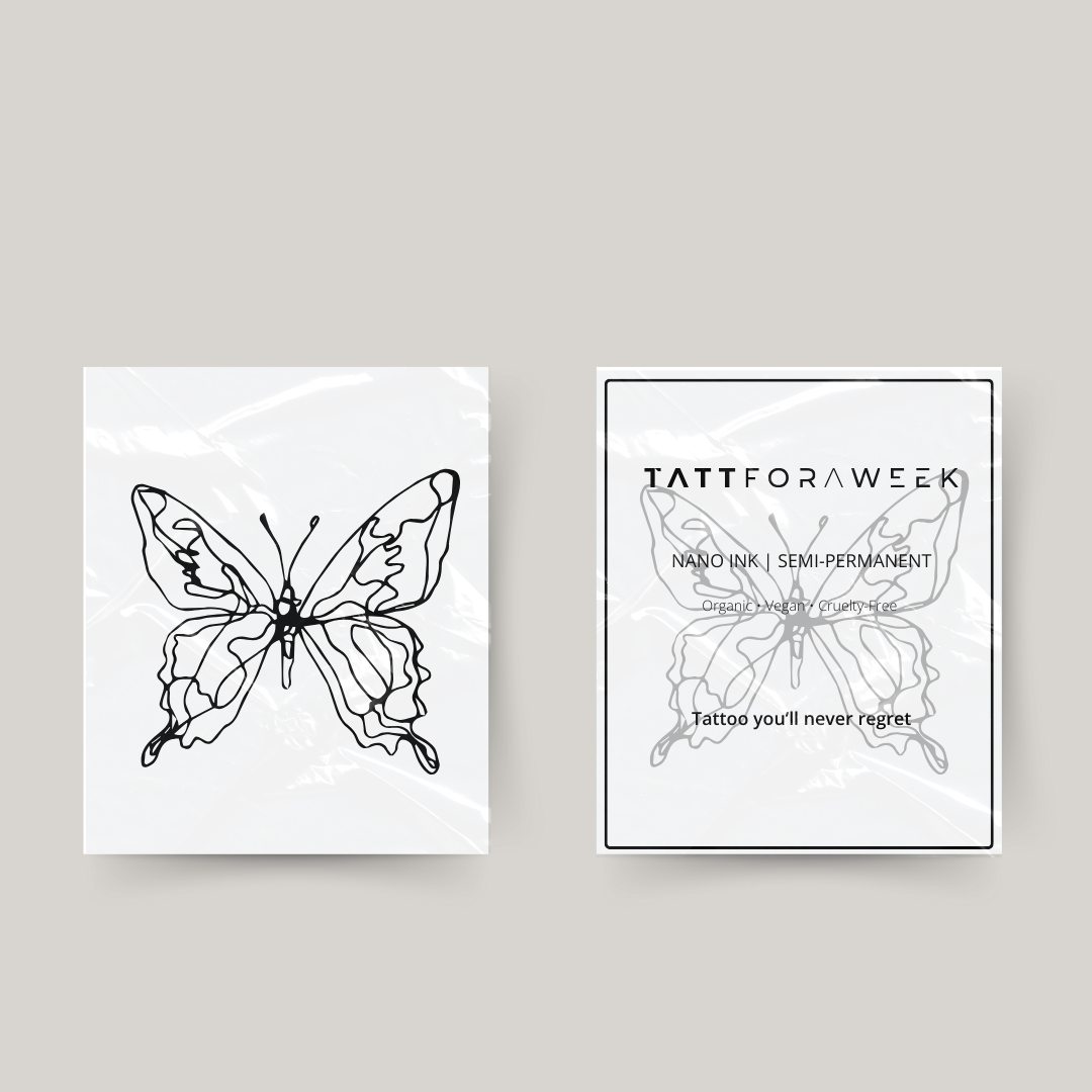 Temporary tattoo butterfly lines