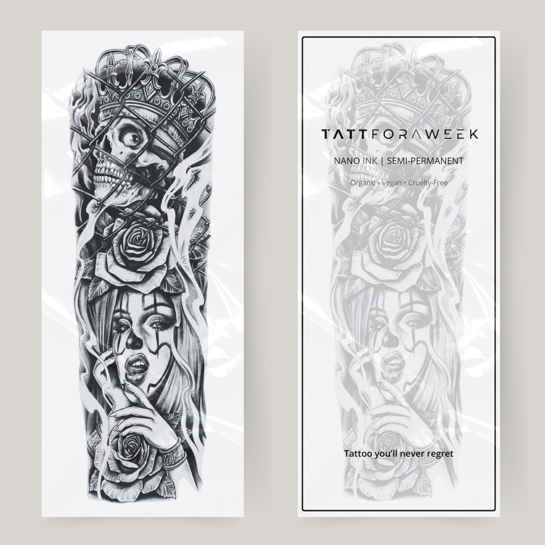 Nep tattoo sleeve skull