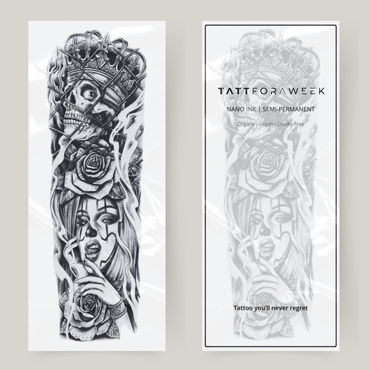 Nep tattoo sleeve skull