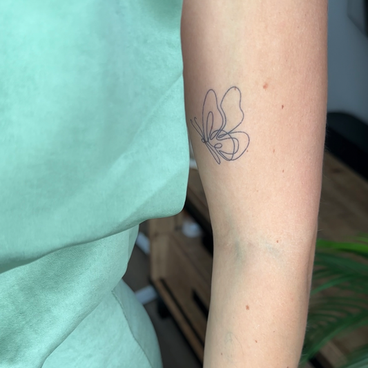 Temporary tattoo butterfly fineline