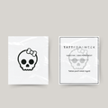 Temporary skull tattoo with bow
