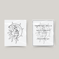 Temporary tattoo man, sun and moon