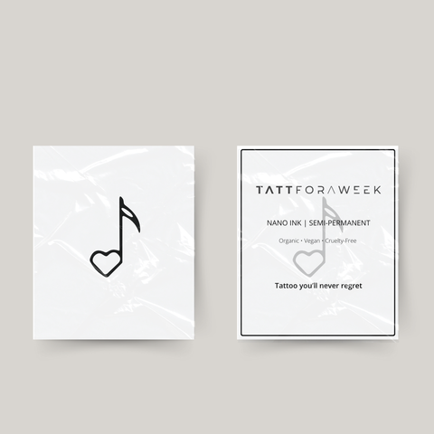 Temporary tattoo music note heart