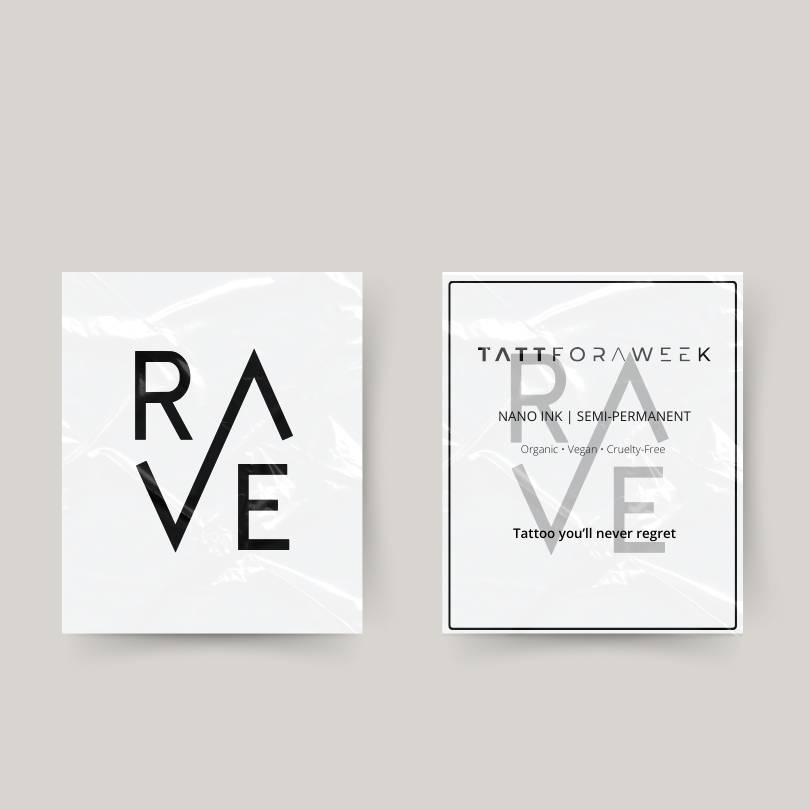 Temporary rave tattoo