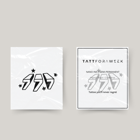 Temporary tattoo 777 sparkles