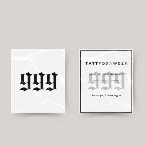 Temporary tattoo 999