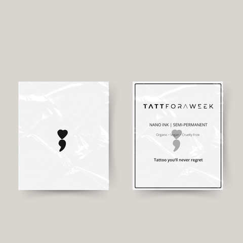 Temporary tattoo love comma