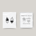 Temporary matching tattoo flaming hearts
