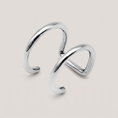 Ear cuff dubbel zilver