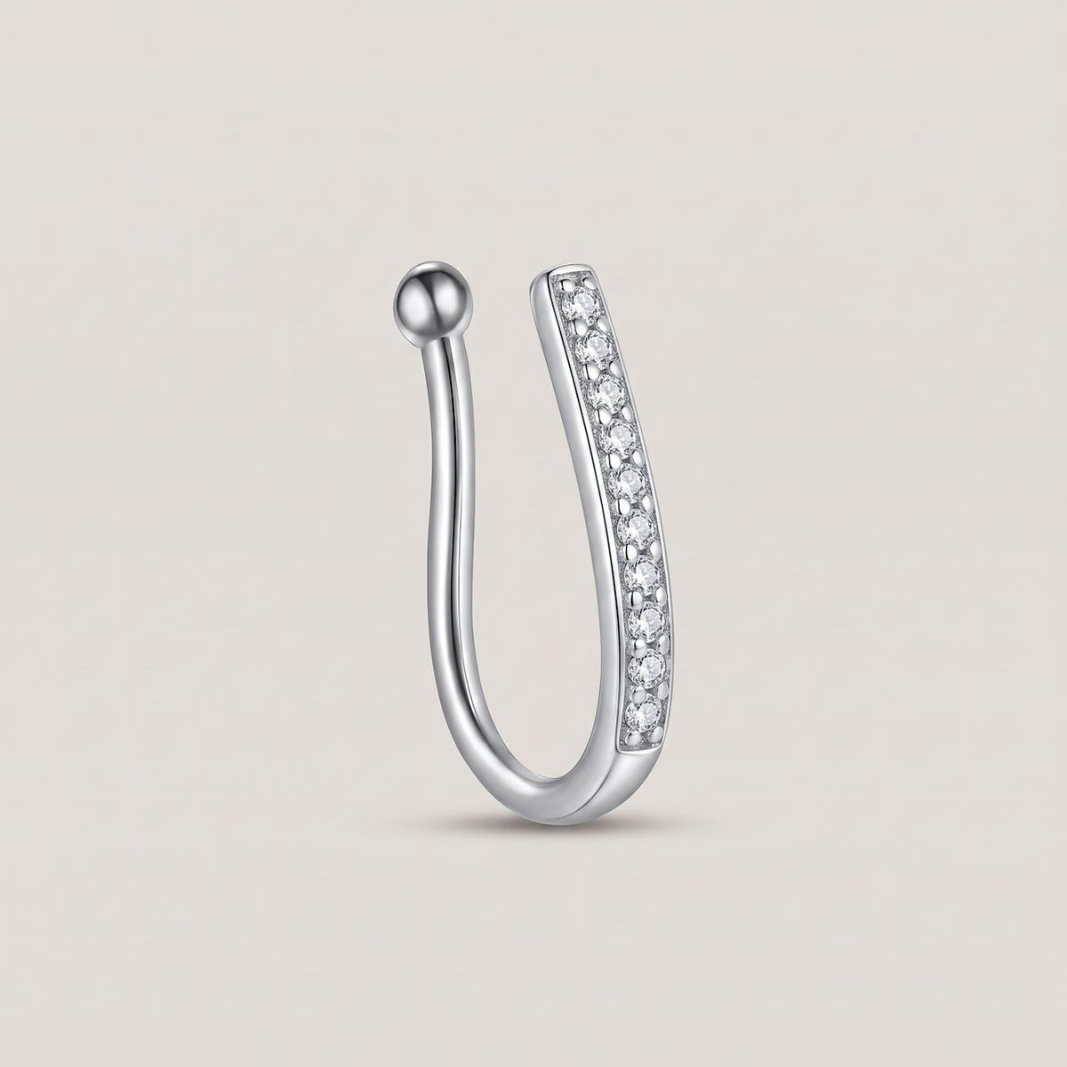 Nep neuspiercing clip staafje zilver