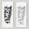Large fake tattoo woman & skulls