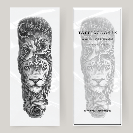 Fake tattoo sleeve king lion